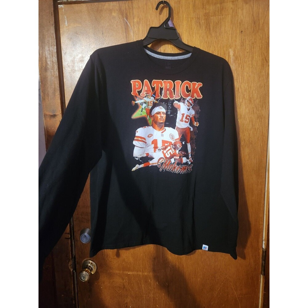Patrick Mahomes 2XL Russell Black Long Sleeve Shirt